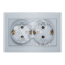 Розетка Бриллиант двойная с заземлением серебро Универсал 7949780