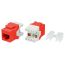 Вставка Keystone Jack RJ-45(8P8C) категория 6 красная Hyperline KJ8-8P8C-C6-180-RD