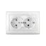 Севиль Розетка х 2 с заземлением белая Универсал С0128