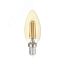 Лампа сетодиодная декоративная LED 6w E14 3000K свеча золотая филамент 230/50 JazzWay 5020634