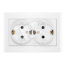 Розетка Бриллиант двойная с заземлением с защитной шторкой белая Универсал 7947540