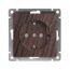 Розетка одноместная серия Афина с/з, з/ш, с/у, 16А, 220В, венге (еврослот) Универсал A0049-V