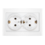 Розетка Бриллиант двойная с заземлением белая Универсал 7947533