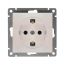 Розетка одноместная серия Афинас/з, с/у, 16А, 220В, жемчуг (еврослот) Универсал A0028-OBr