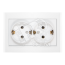 Розетка Бриллиант двойная с заземлением белая Универсал 7947533