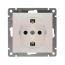 Розетка одноместная серия Афинас/з, с/у, 16А, 220В, жемчуг (еврослот) Универсал A0028-OBr