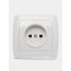 Розетка с заземлением с крышкой скрытая Маргарита 16А белая Универсал М0029