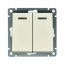 Выключатель двухклавишный с подсветкой серия Афина , с/у, 10А, 220В, слоновая кость (ivory) (еврослот) Универсал A0123-I