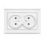 Розетка Бриллиант двойная без заземления белая Универсал 7947519