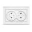 Розетка Бриллиант двойная без заземления белая Универсал 7947519