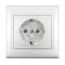 Севиль Розетка х 1 с заземлением белая Универсал С0028