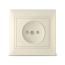 Розетка Севиль без заземления с защитными шторками слоновая кость (ivory) Универсал Б-С0047
