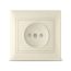 Розетка Севиль без заземления с защитными шторками слоновая кость (ivory) Универсал Б-С0047