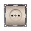 Розетка одноместная серия Афина б/з, с/у, 16А, 220В, шампань (еврослот) Универсал A0022-Br