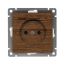 Розетка одноместная серия Афина б/з, с/у, 16А, 220В, венге (еврослот) Универсал A0022-V