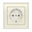 Розетка Бриллиант с заземлением слоновая кость Универсал 7948844