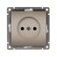 Розетка одноместная серия Афина б/з, с/у, 16А, 220В, шампань (еврослот) Универсал A0022-Br