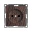 Розетка одноместная серия Афина б/з, с/у, 16А, 220В, венге (еврослот) Универсал A0022-V
