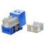 Вставка Keystone Jack RJ-45(8P8C) категория 5e синяя Hyperline KJ9-8P8C-C5e-90-BL