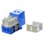 Вставка Keystone Jack RJ-45(8P8C) категория 5e синяя Hyperline KJ9-8P8C-C5e-90-BL