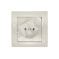 Розетка Бриллиант без заземления слоновая кость Универсал 7948806