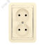 Лондон Розетка двойная без заземления 10А бежевая EKF EER10-102-20