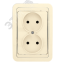 Лондон Розетка двойная без заземления 10А бежевая EKF EER10-102-20