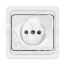 Валери Розетка без заземления белая скрытая Универсал В0022