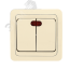 Лондон Выключатель двухклавишный с индикатором 10А бежевый EKF EEV10-123-20