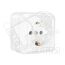 Олимп Розетка с заземлением белая наружная Универсал О0028