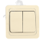 Лондон Выключатель двухклавишный 10А бежевый EKF EEV10-023-20