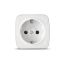 Розетка Электра с заземлением белая Универсал 0012