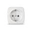 Розетка Электра с заземлением белая Универсал 0012