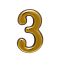 Цифра дверная на двусторонней клеевой основе. АЛЛЮР пластик 3 золото ПТК 5092