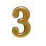 Цифра дверная на двусторонней клеевой основе. АЛЛЮР пластик 3 золото ПТК 5092