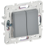 SKANDY Выключатель 2-клавишный проходной 10А SK-V05Gr серый IEK