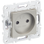 SKANDY Розетка без заземления с защитными шторками 10А SK-R01Sh шампань IEK