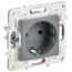 SKANDY Розетка с заземлением с защитными шторками 16А безвинтовое крепление SK-R06Gr серый IEK