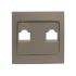 Валенсия лицевая панель розетки RJ-45 2-местная кашемир EKF ESK02-L-035-40