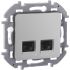 INSPIRIA Розетка компьютерная двойная RJ45 категория 5Е UTP алюминий