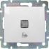 VALENA Выключатель 1-клавишный самовозвартный с подсветкой с символом звонка 10А схема 1PL безвинтовое крепление белый