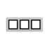 Рамка из натурального стекла,"Avanti", светло-серая, 3 поста (6 мод.)