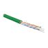 Кабель витая пара U/UTP категория 6 4 пары (23 AWG) одножильный (solid) с разделителем LSZH зеленый Hyperline 273522