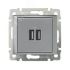 VALENA Розетка двойная USB алюминий Daccord/Legrand 770270