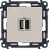 Valena LIFE.Зарядное устройство с двумя USB-разьемами тип А-тип С 240В/5В 3000мА.С лицевой панелью.Цвет Слоновая кость LEGRAND 753206