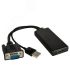 Переходник активный VGA M на HDMI F, 1080p, питание USB, черный Kramer ADC-GM/HF