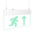 Оповещатель световой с резервным источником питания Молния-220-РИП Ультра Человек вправо стрелка вверх зеленые светодиоды. ПОДВЕСНОЕ КРЕПЛЕНИЕ Вистл ц131437