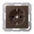 Штепсельная розетка SCHUKO одинарная, с заземлением, без шторок, 16A, 250В  (механизм + накладка, без рамки). Серия A500  Материал- дуропласт  Цвет- м JUNG A1520MO