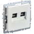 BRITE Розетка компьютерная двойная RJ45 кат.6 РК11-2-БрЖ жемчуг IEK