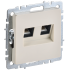 BRITE Розетка компьютерная двойная RJ45 кат.6 РК11-2-БрКр бежевый IEK